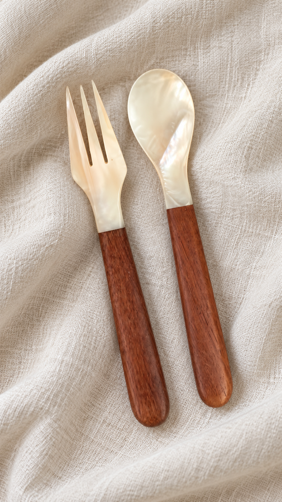 Pearlescent Wood Fork & Spoon Set