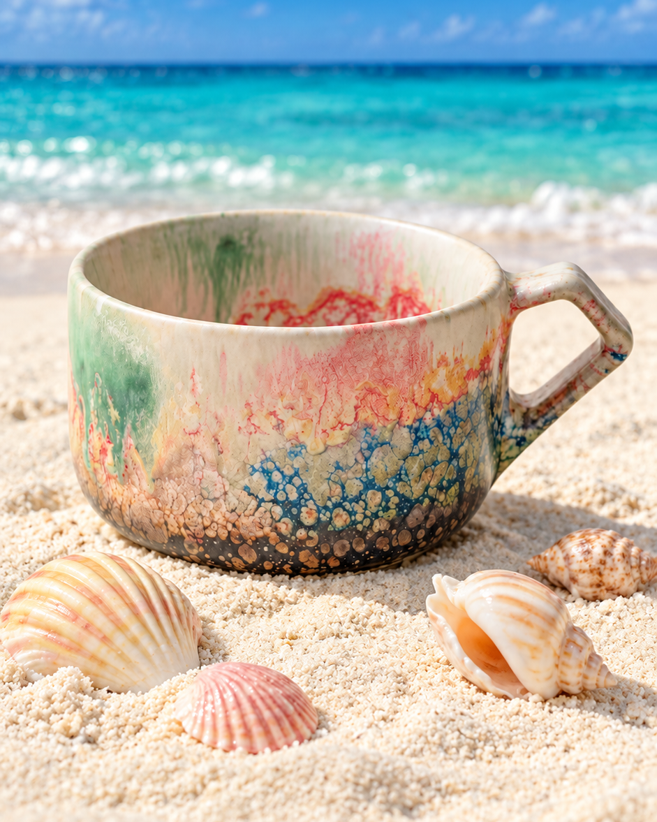 Coastal Mosaic Ceramic Cup