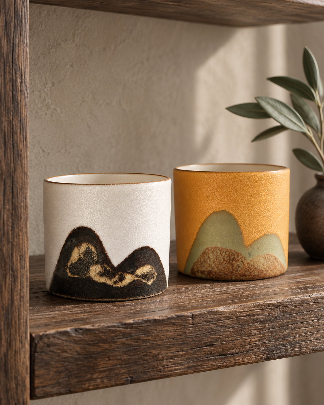 Mountain Ridge Ceramic Espresso Cup Set