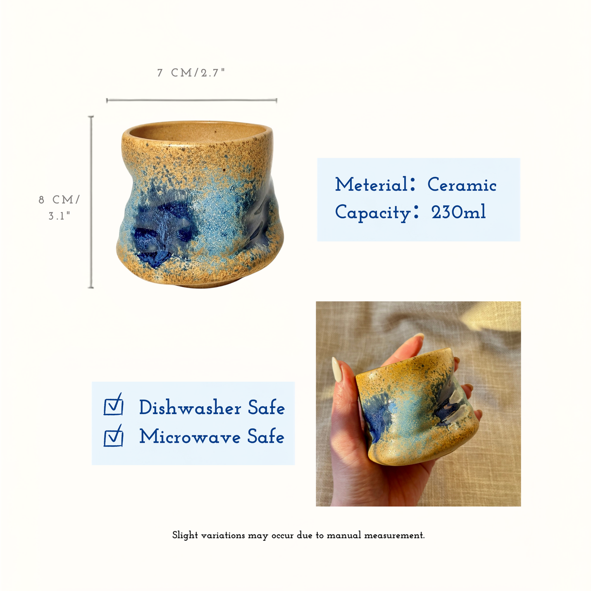 Mediterranean Blue Stone Ceramic Cup