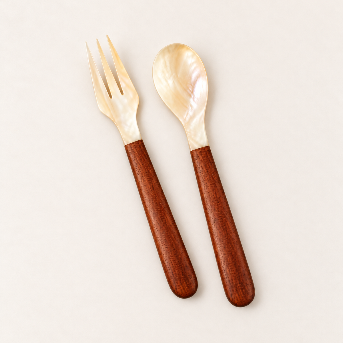 Pearlescent Wood Fork & Spoon Set