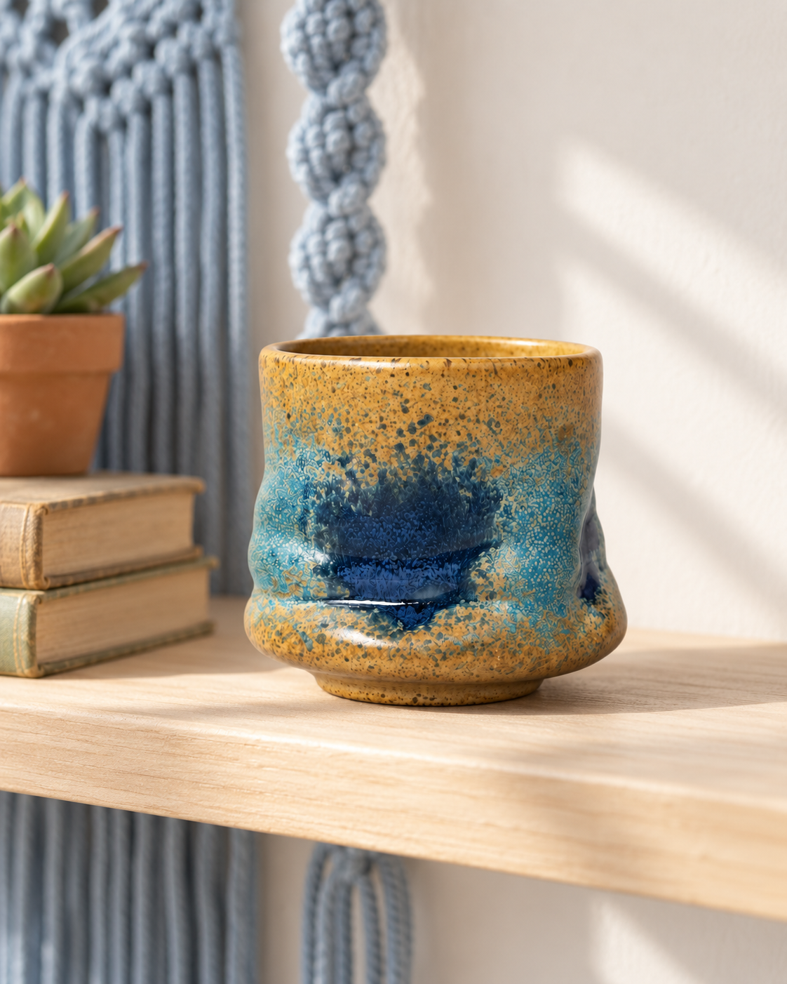 Mediterranean Blue Stone Ceramic Cup