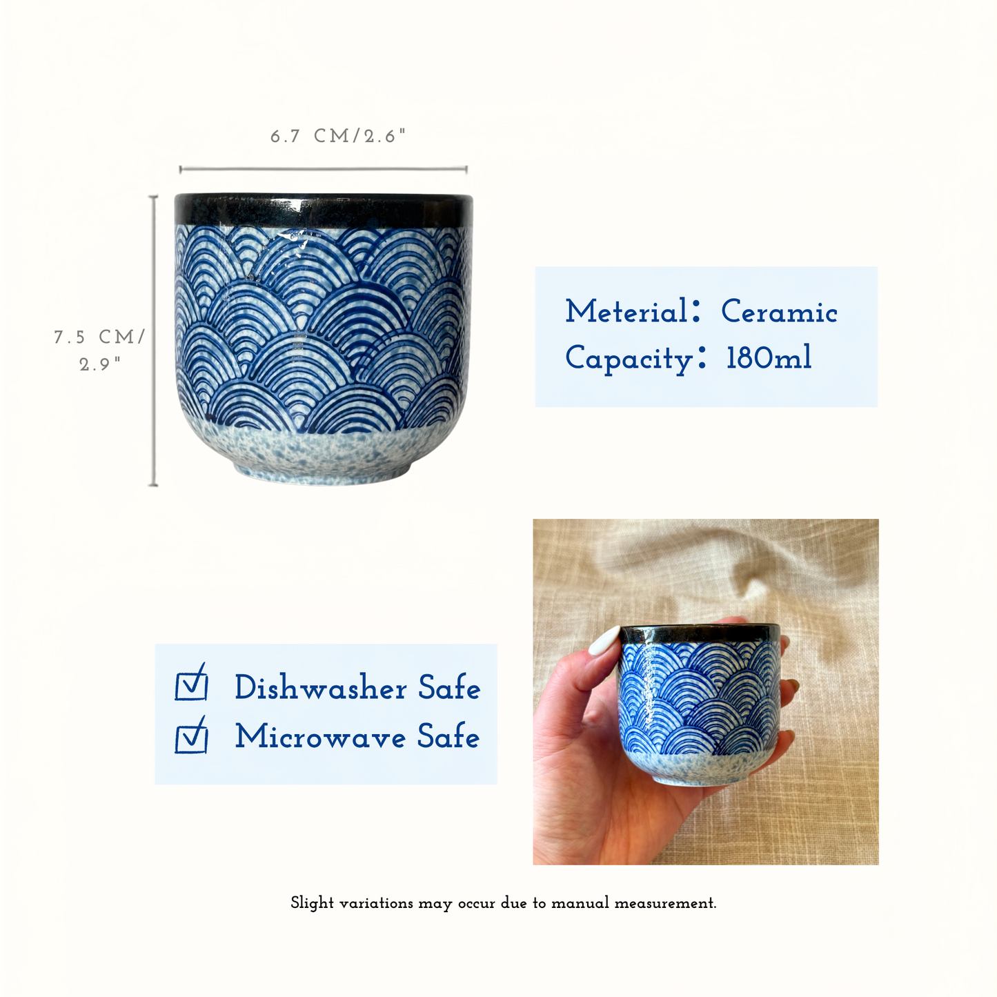 Seigaiha Wave Ceramic Cup
