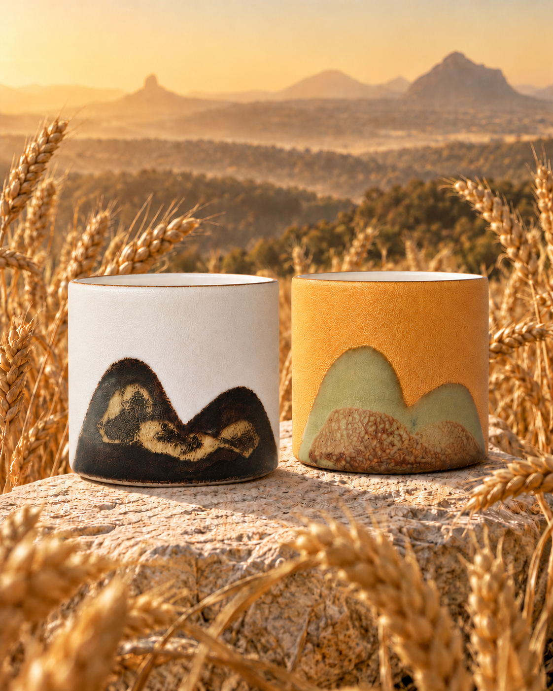 Mountain Ridge Ceramic Espresso Cup Set