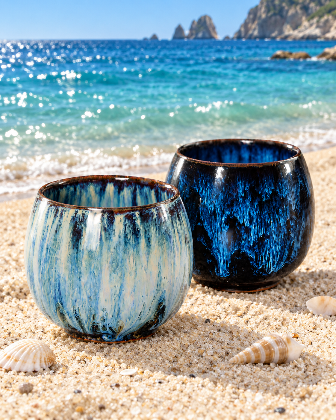 Capri Blue & Blue Grotto Espresso Cup Set