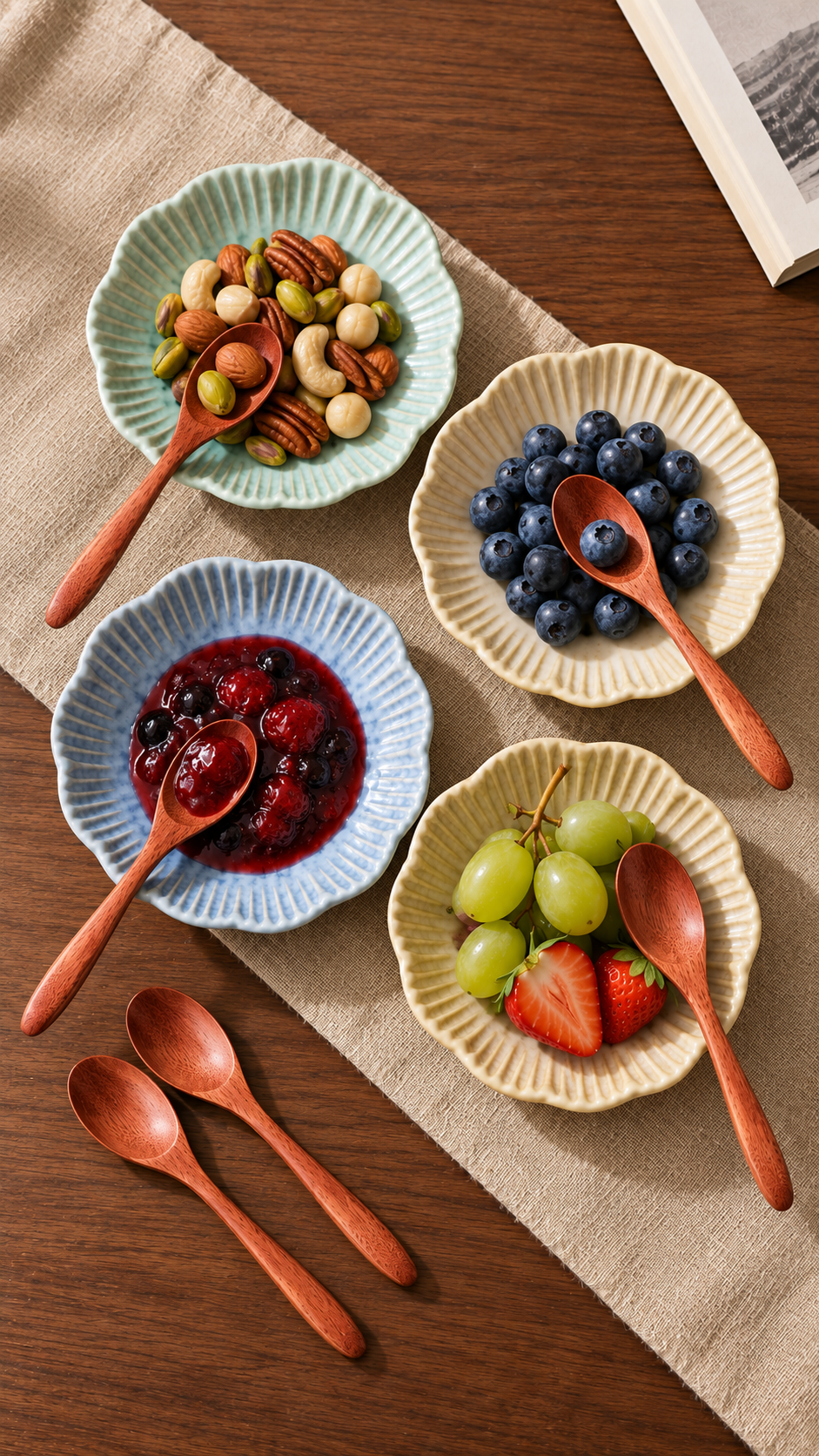 Warm Grain Wooden Tea Spoon Set | Set of 6
