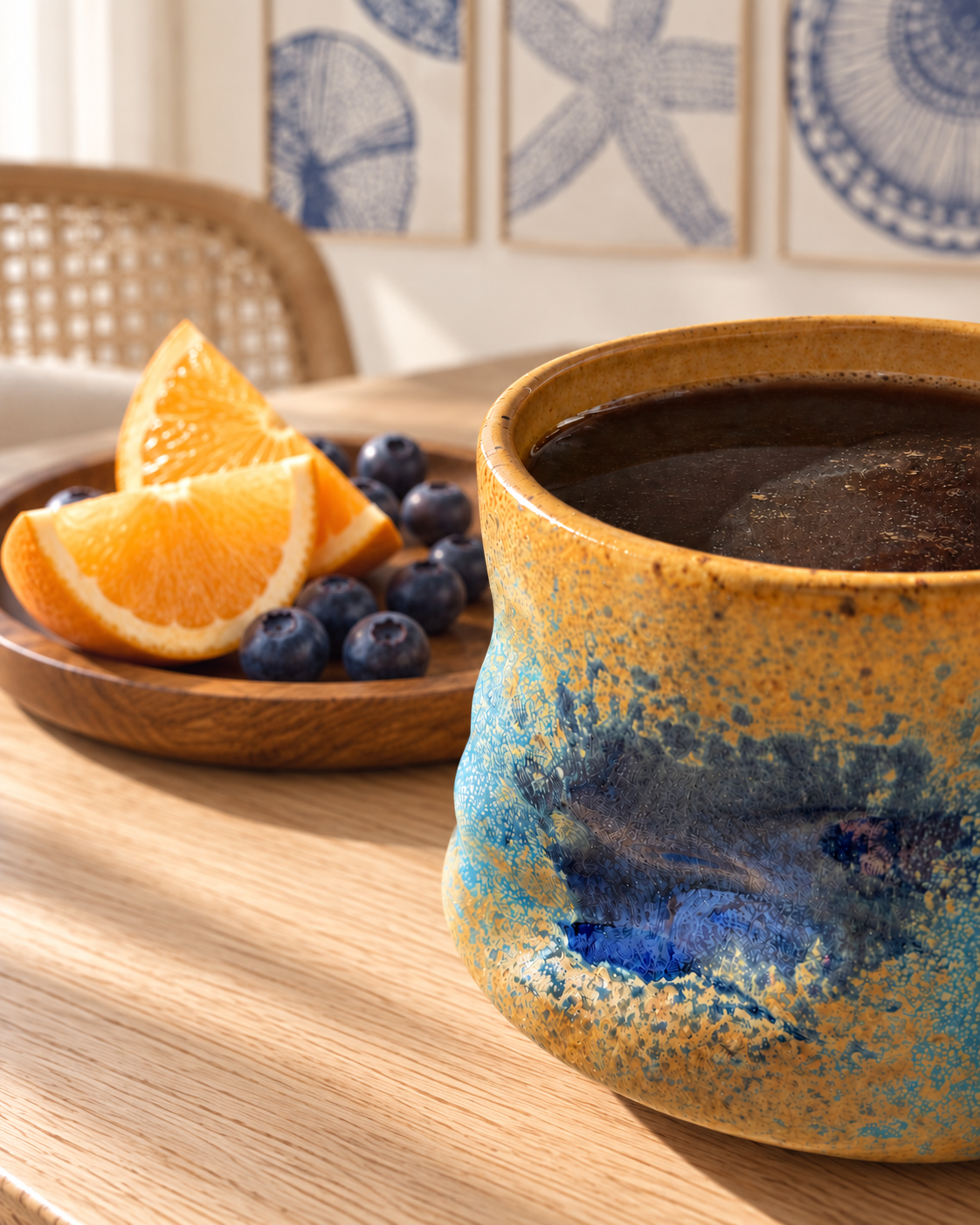 Mediterranean Blue Stone Ceramic Cup