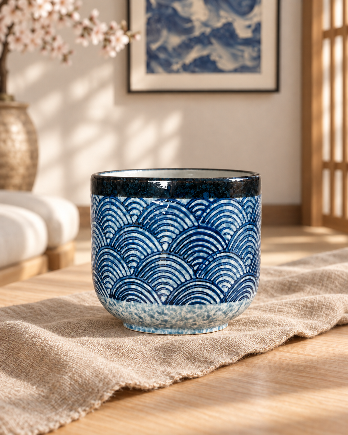 Seigaiha Wave Ceramic Cup