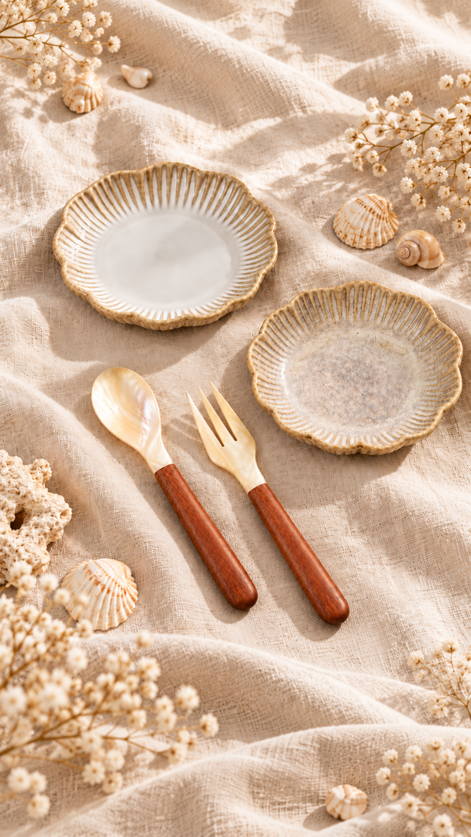 Pearlescent Wood Fork & Spoon Set