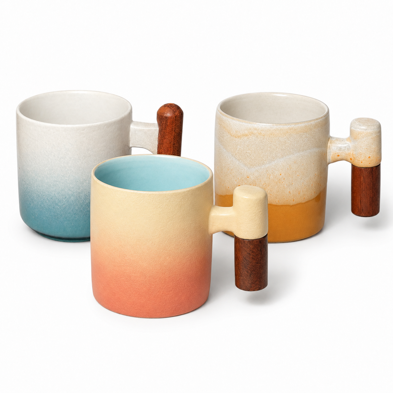 Sunrise Wave Ceramic Espresso Cup Set