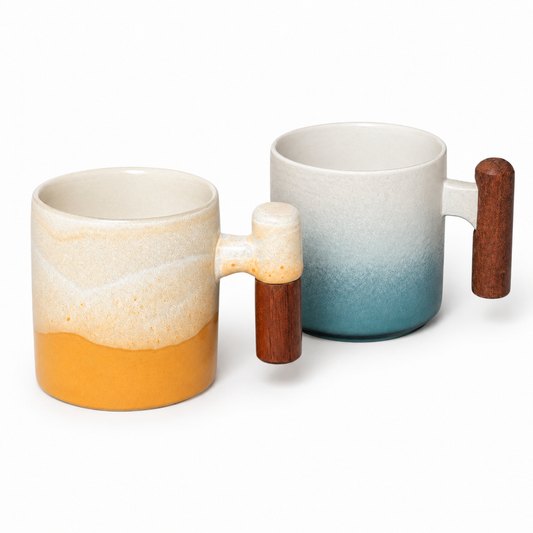 Sunrise Wave Ceramic Espresso Cup Set