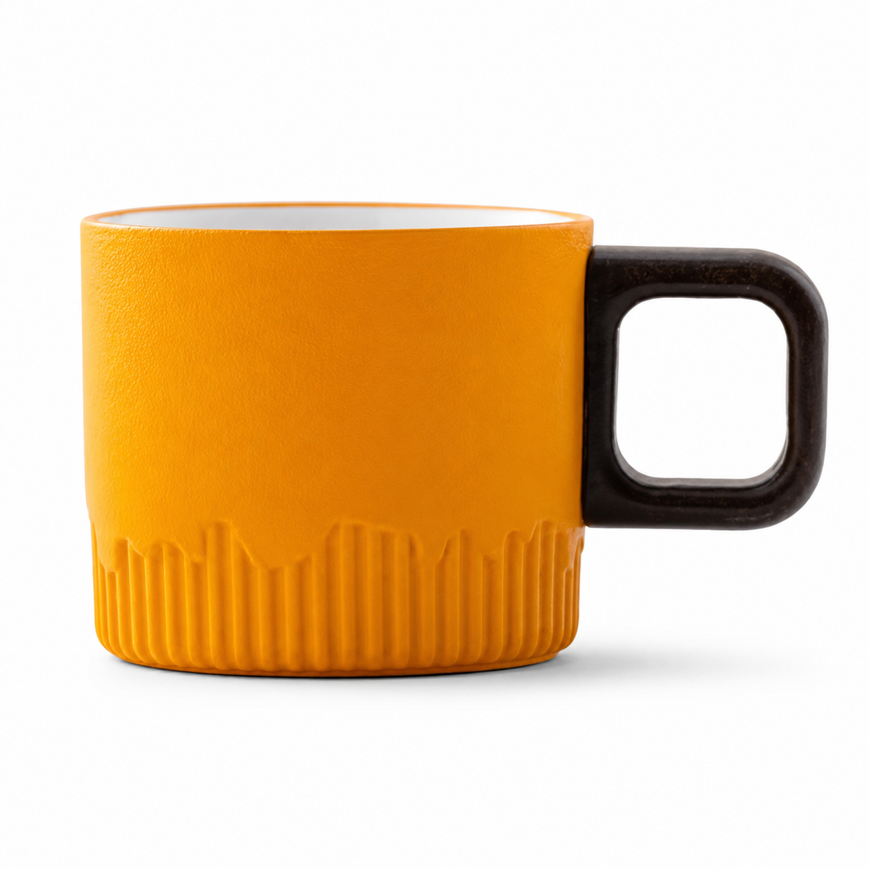 Morning Glow Ribbed Ceramic Espresso Cup