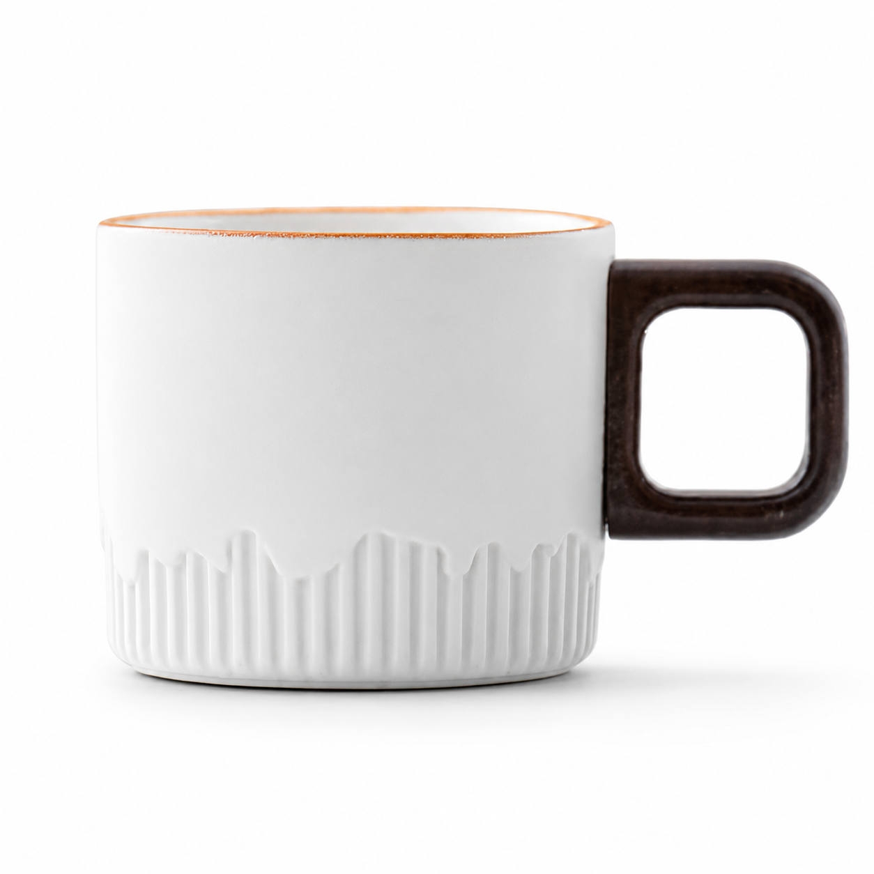 Morning Glow Ribbed Ceramic Espresso Cup