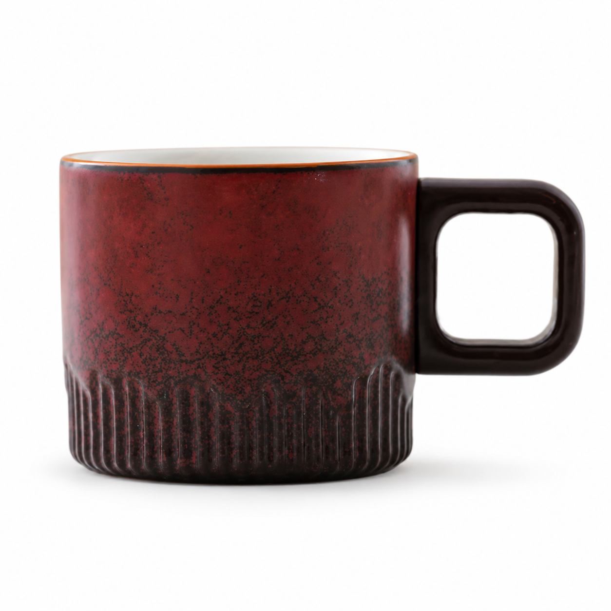 Morning Glow Ribbed Ceramic Espresso Cup