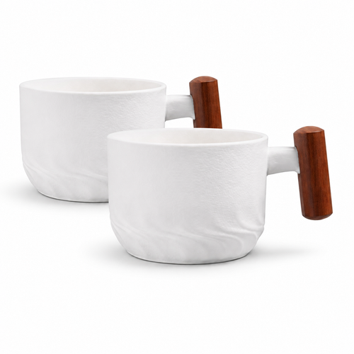 Ground Ripple Matte Ceramic Espresso Cup Set