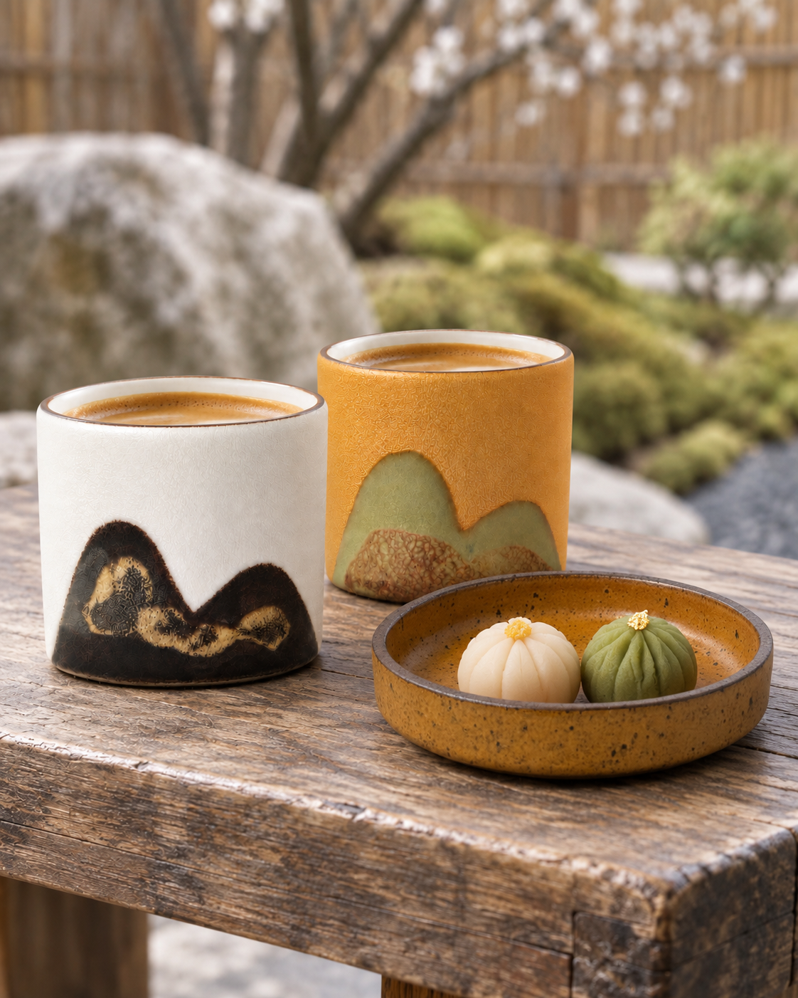 Mountain Ridge Ceramic Espresso Cup Set