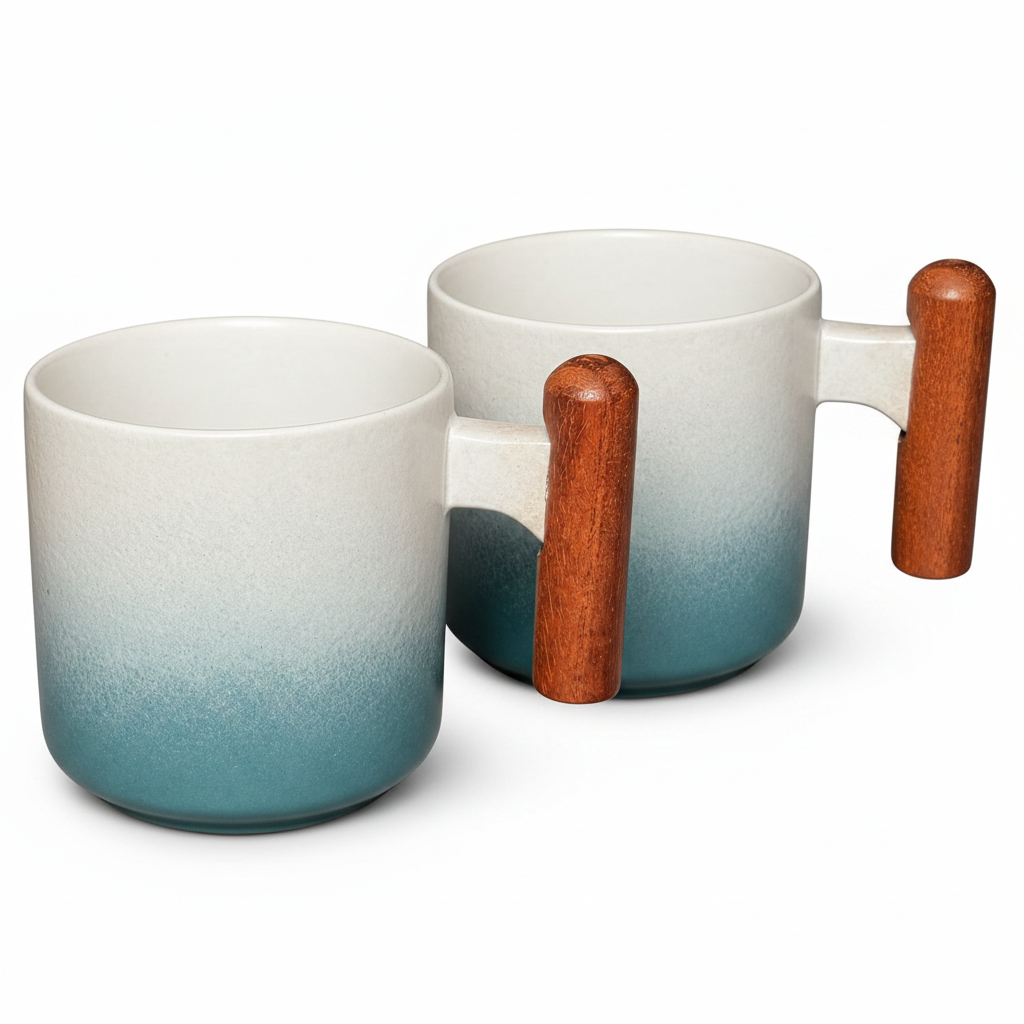 Sunrise Wave Ceramic Espresso Cup Set