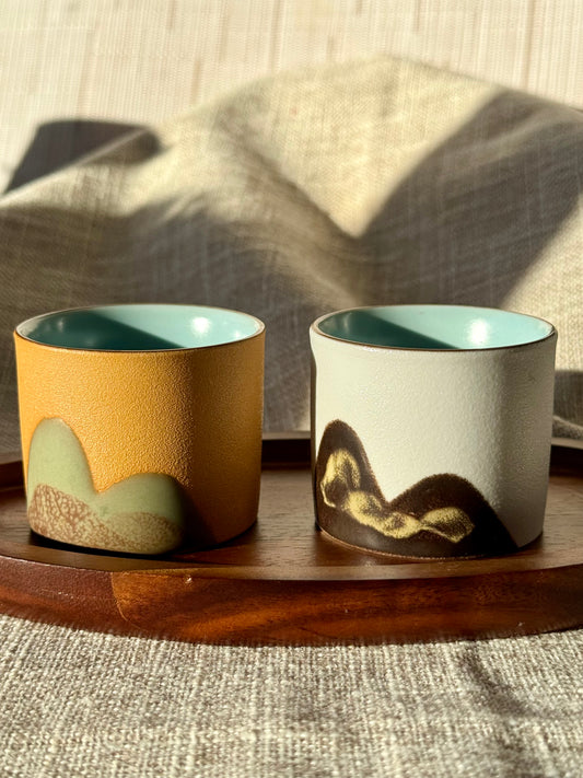 Mountain Ridge Ceramic Espresso Cup Set