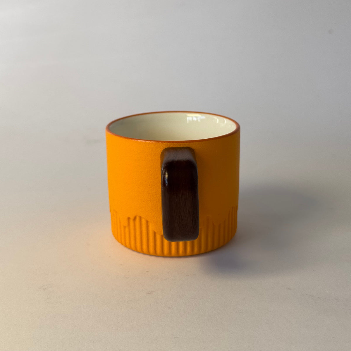 Morning Glow Ribbed Ceramic Espresso Cup