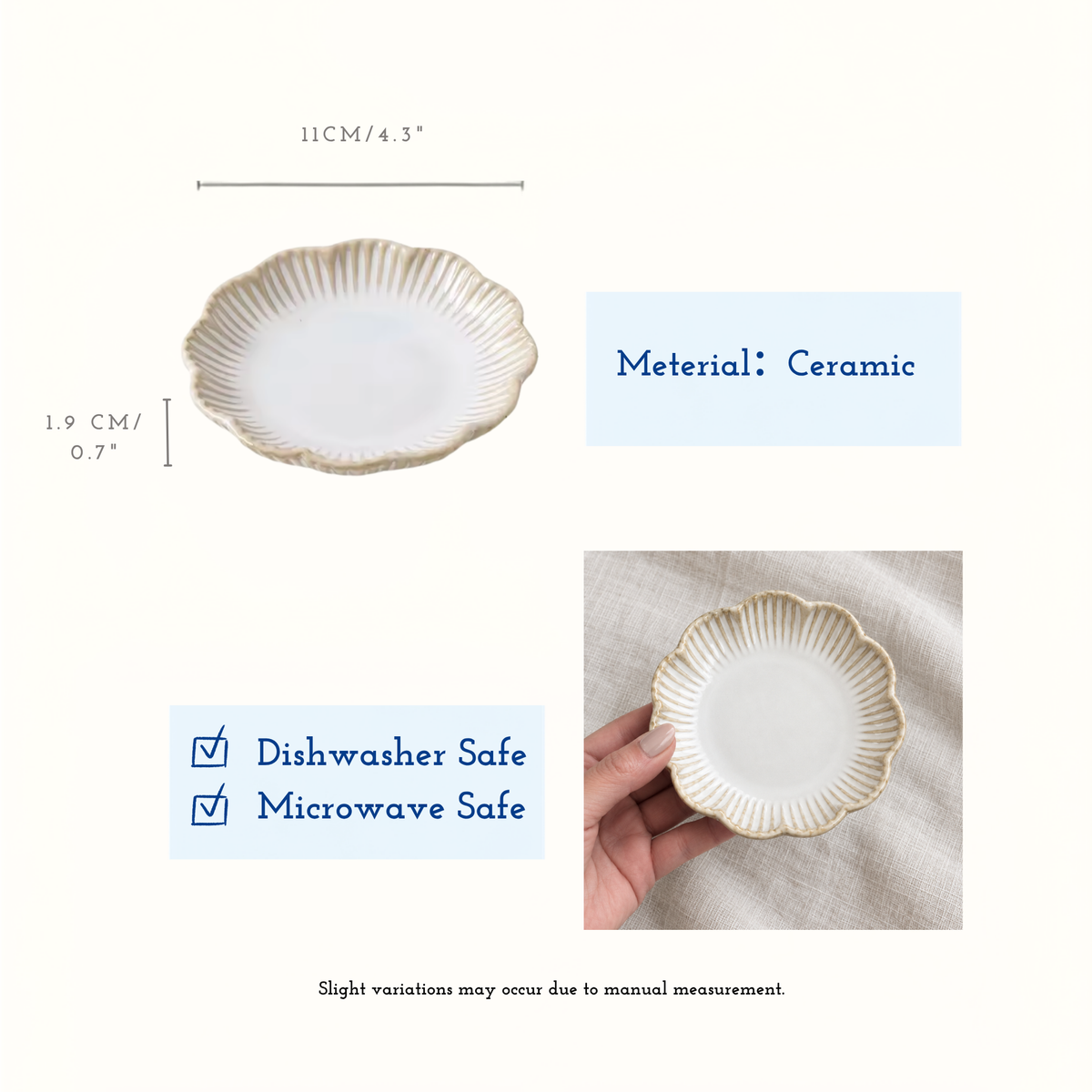 Flower Petal Ceramic Small Plate | Multiple Colours
