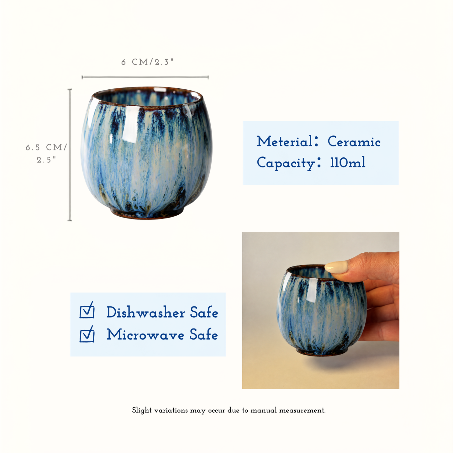 Capri Blue & Blue Grotto Espresso Cup Set