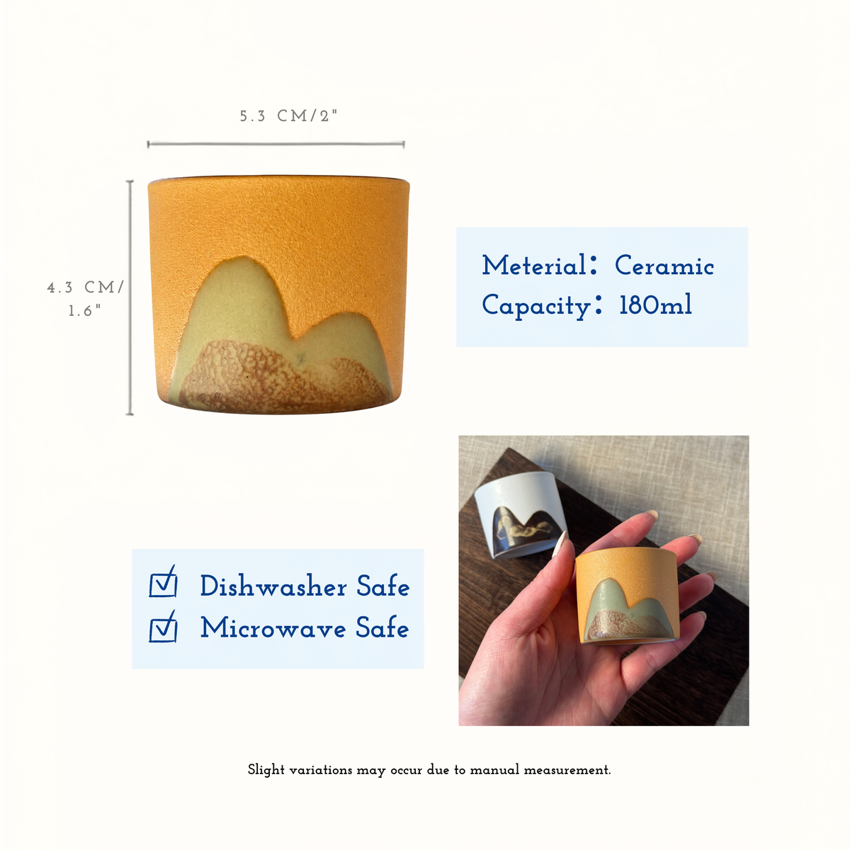 Mountain Ridge Ceramic Espresso Cup Set
