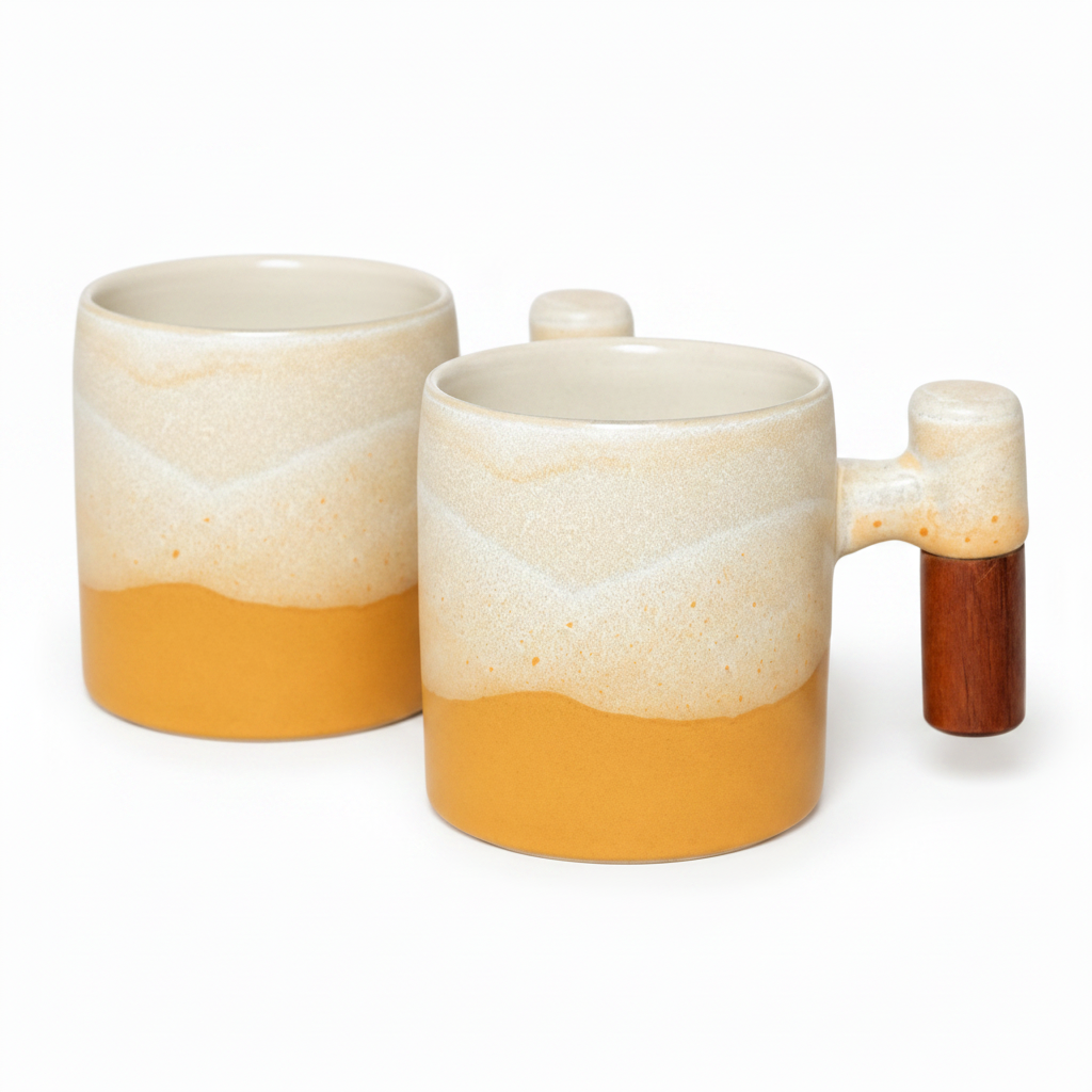 Sunrise Wave Ceramic Espresso Cup Set