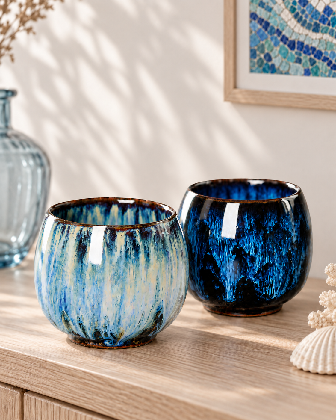 Capri Blue & Blue Grotto Espresso Cup Set